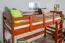 Hochbett 90 x 190 cm, "Easy Premium Line" K22/n, Buche Massivholz kirschfarben, teilbar