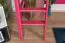 Hochbett 90 x 190 cm, "Easy Premium Line" K22/n, Buche Massivholz rosa lackiert, teilbar