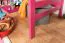 Hochbett 90 x 200 cm für Kinder, "Easy Premium Line" K22/n, Buche Massivholz rosa lackiert, teilbar