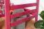 Hochbett 90 x 200 cm für Kinder, "Easy Premium Line" K22/n, Buche Massivholz rosa lackiert, teilbar