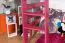 Hochbett 90 x 200 cm für Kinder, "Easy Premium Line" K22/n, Buche Massivholz rosa lackiert, teilbar