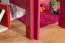 Hochbett 90 x 200 cm für Kinder, "Easy Premium Line" K22/n, Buche Massivholz rosa lackiert, teilbar
