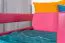 Hochbett 90 x 200 cm für Kinder, "Easy Premium Line" K22/n, Buche Massivholz rosa lackiert, teilbar