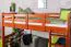 Hochbett 120 x 200 cm "Easy Premium Line" K23/n, Buche Massivholz Kirschfarben lackiert, teilbar
