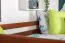 Hochbett 120 x 200 cm "Easy Premium Line" K23/n, Buche Massivholz Dunkelbraun lackiert, teilbar