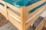 Hochbett 140 x 200 cm für Erwachsene "Easy Premium Line" K23/n, Buche Massivholz Natur lackiert, teilbar