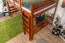 Hochbett 140 x 200 cm "Easy Premium Line" K23/n, Buche Massivholz Kirschfarben lackiert, teilbar