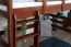 Hochbett 160 x 200 cm "Easy Premium Line" K23/n, Buche Massivholz Dunkelbraun lackiert, teilbar
