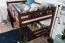 Hochbett 160 x 200 cm "Easy Premium Line" K23/n, Buche Massivholz Dunkelbraun lackiert, teilbar