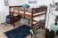 Hochbett 160 x 200 cm "Easy Premium Line" K23/n, Buche Massivholz Dunkelbraun lackiert, teilbar