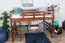 Hochbett 160 x 200 cm "Easy Premium Line" K23/n, Buche Massivholz Dunkelbraun lackiert, teilbar