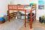 Hochbett 160 x 200 cm "Easy Premium Line" K23/n, Buche Massivholz Kirschfarben lackiert, teilbar