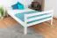Hochbett 140 x 190 cm "Easy Premium Line" K23/n, Buche Massivholz weiß lackiert, teilbar