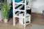 Hochbett 160 x 190 cm "Easy Premium Line" K23/n, Buche Massivholz weiß lackiert, teilbar
