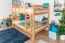 Stockbett 120 x 190 cm für Erwachsene "Easy Premium Line" K24/n, Kopf- und Fußteil gerade, Buche Massivholz Natur lackiert, teilbar