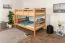 Etagenbett / Stockbett 120 x 200 cm "Easy Premium Line" K24/n, Kopf- und Fußteil gerade, Buche Massivholz Natur lackiert, teilbar