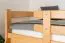 Etagenbett / Stockbett 120 x 200 cm "Easy Premium Line" K24/n, Kopf- und Fußteil gerade, Buche Massivholz Natur lackiert, teilbar