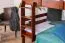 Etagenbett / Stockbett 120 x 200 cm "Easy Premium Line" K24/n, Kopf- und Fußteil gerade, Buche Massivholz Dunkelbraun lackiert, teilbar