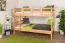 Etagenbett 120 x 200 cm für Erwachsene "Easy Premium Line" K24/n, Kopf- und Fußteil gerade, Buche Massivholz Natur lackiert, teilbar