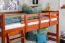 Etagenbett / Stockbett 120 x 200 cm "Easy Premium Line" K24/n, Kopf- und Fußteil gerade, Buche Massivholz Kirschfarben lackiert, teilbar