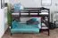 Etagenbett / Stockbett 120 x 200 cm "Easy Premium Line" K24/n, Kopf- und Fußteil gerade, Buche Massivholz Schokobraun lackiert, teilbar