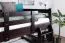 Etagenbett / Stockbett 120 x 200 cm "Easy Premium Line" K24/n, Kopf- und Fußteil gerade, Buche Massivholz Schokobraun lackiert, teilbar