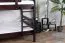 Etagenbett / Stockbett 120 x 200 cm "Easy Premium Line" K24/n, Kopf- und Fußteil gerade, Buche Massivholz Schokobraun lackiert, teilbar
