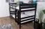 Etagenbett / Stockbett 120 x 200 cm "Easy Premium Line" K24/n, Kopf- und Fußteil gerade, Buche Massivholz Schokobraun lackiert, teilbar