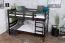 Etagenbett / Stockbett 120 x 200 cm "Easy Premium Line" K24/n, Kopf- und Fußteil gerade, Buche Massivholz Schokobraun lackiert, teilbar