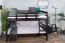 Etagenbett / Stockbett 120 x 200 cm "Easy Premium Line" K24/n, Kopf- und Fußteil gerade, Buche Massivholz Schokobraun lackiert, teilbar