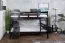 Etagenbett / Stockbett 120 x 200 cm "Easy Premium Line" K24/n, Kopf- und Fußteil gerade, Buche Massivholz Schokobraun lackiert, teilbar