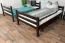 Etagenbett / Stockbett 120 x 200 cm "Easy Premium Line" K24/n, Kopf- und Fußteil gerade, Buche Massivholz Schokobraun lackiert, teilbar