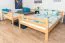 Etagenbett 140 x 190 cm für Erwachsene "Easy Premium Line" K24/n, Kopf- und Fußteil gerade, Buche Massivholz Natur lackiert, teilbar