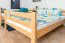 Etagenbett / Stockbett 140 x 190 cm "Easy Premium Line" K24/n, Kopf- und Fußteil gerade, Buche Massivholz Natur lackiert, teilbar