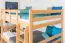 Etagenbett / Stockbett 140 x 190 cm "Easy Premium Line" K24/n, Kopf- und Fußteil gerade, Buche Massivholz Natur lackiert, teilbar