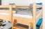 Etagenbett / Stockbett 140 x 190 cm "Easy Premium Line" K24/n, Kopf- und Fußteil gerade, Buche Massivholz Natur lackiert, teilbar
