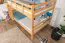 Etagenbett / Stockbett 140 x 200 cm "Easy Premium Line" K24/n, Kopf- und Fußteil gerade, Buche Massivholz Natur lackiert, teilbar