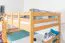 Etagenbett / Stockbett 140 x 200 cm "Easy Premium Line" K24/n, Kopf- und Fußteil gerade, Buche Massivholz Natur lackiert, teilbar