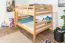 Etagenbett / Stockbett 140 x 200 cm "Easy Premium Line" K24/n, Kopf- und Fußteil gerade, Buche Massivholz Natur lackiert, teilbar