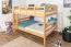 Etagenbett / Stockbett 140 x 200 cm "Easy Premium Line" K24/n, Kopf- und Fußteil gerade, Buche Massivholz Natur lackiert, teilbar