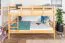 Etagenbett / Stockbett 140 x 200 cm "Easy Premium Line" K24/n, Kopf- und Fußteil gerade, Buche Massivholz Natur lackiert, teilbar