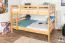 Etagenbett / Stockbett 140 x 200 cm "Easy Premium Line" K24/n, Kopf- und Fußteil gerade, Buche Massivholz Natur lackiert, teilbar