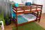 Etagenbett / Stockbett 140 x 200 cm "Easy Premium Line" K24/n, Kopf- und Fußteil gerade, Buche Massivholz Kirschfarben lackiert, teilbar