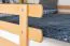 Etagenbett / Stockbett 160 x 190 cm "Easy Premium Line" K24/n, Kopf- und Fußteil gerade, Buche Massivholz Natur lackiert, teilbar