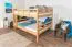 Etagenbett / Stockbett 160 x 200 cm "Easy Premium Line" K24/n, Kopf- und Fußteil gerade, Buche Massivholz Natur lackiert, teilbar