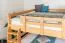 Etagenbett / Stockbett 160 x 200 cm "Easy Premium Line" K24/n, Kopf- und Fußteil gerade, Buche Massivholz Natur lackiert, teilbar