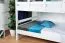 Etagenbett 160 x 200 cm für Erwachsene "Easy Premium Line" K24/n, Kopf- und Fußteil gerade, Buche Massivholz weiß lackiert, teilbar