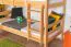 Etagenbett mit Rutsche 90 x 190 cm, Buche Massivholz Natur lackiert, umbaubar in zwei Einzelbetten, "Easy Premium Line" K25/n