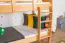Etagenbett mit Rutsche 90 x 190 cm, Buche Massivholz Natur lackiert, umbaubar in zwei Einzelbetten, "Easy Premium Line" K25/n