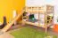 Etagenbett mit Rutsche 90 x 190 cm, Buche Massivholz Natur lackiert, umbaubar in zwei Einzelbetten, "Easy Premium Line" K25/n